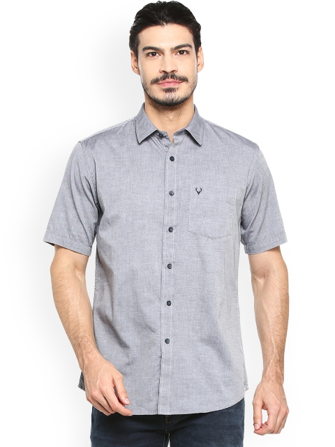 

Allen Solly Men Grey Slim Fit Solid Casual Shirt