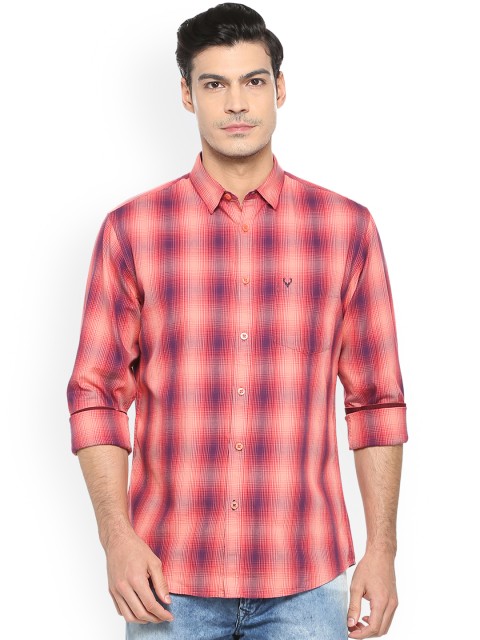 

Allen Solly Men Pink & Purple Regular Fit Checked Casual Shirt