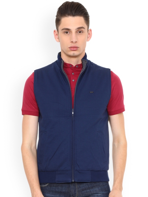 

Peter England Casuals Men Blue Solid Tailored Jacket