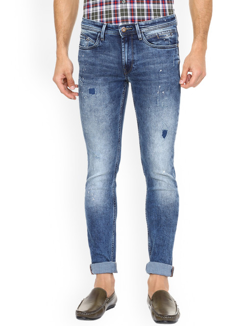 

Solly Jeans Co. Men Blue Slim Fit Mid-Rise Low Distress Stretchable Jeans