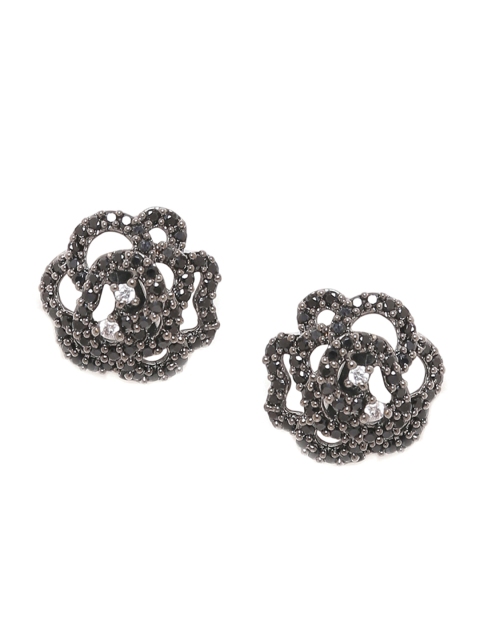 

Voylla Black Rhodium-Plated Floral Studs