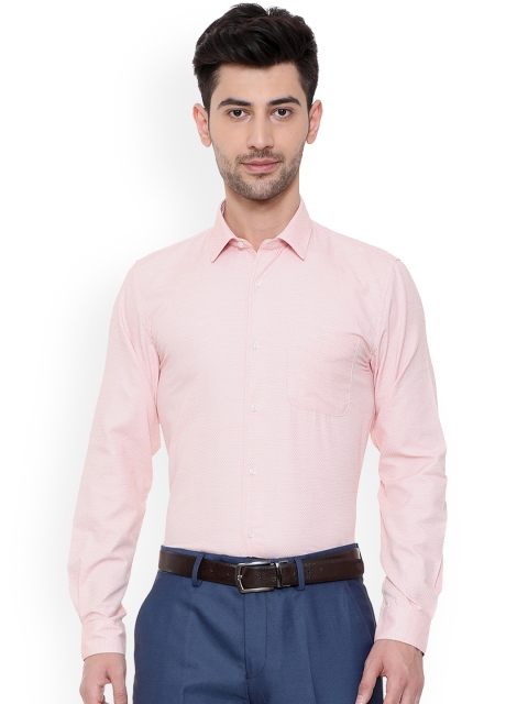 

Peter England Men Pink Slim Fit Printed Formal Shirt