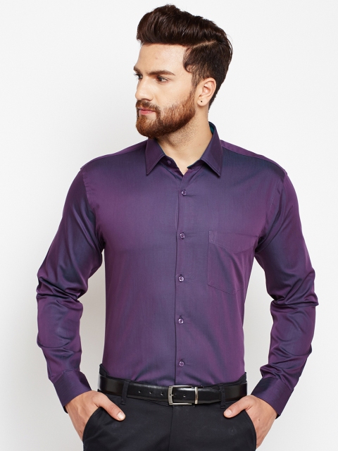 

Hancock Men Purple Slim Fit Solid Formal Shirt