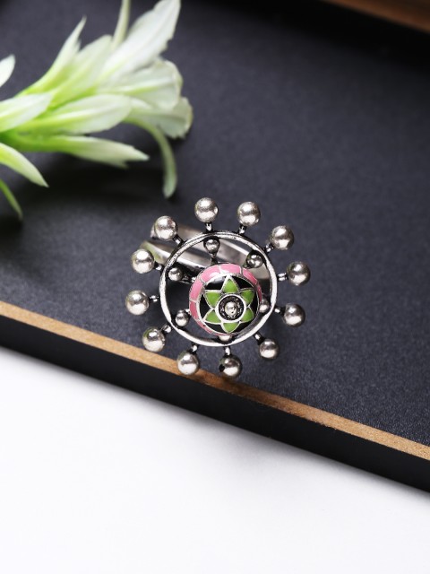 

Voylla Women Multi Coloured Floral Finger Ring