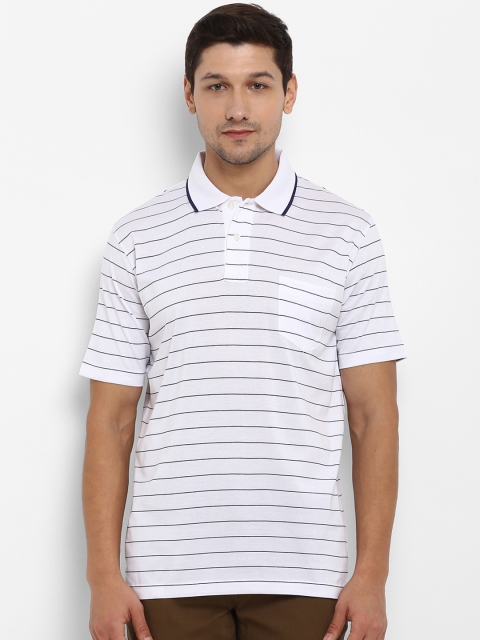 

ColorPlus Men White Striped Polo Collar T-shirt