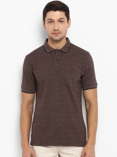 

ColorPlus Men Brown Solid Polo Collar T-shirt