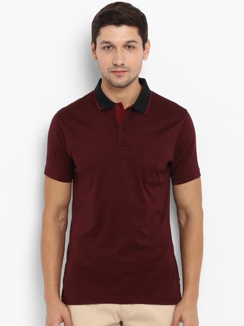 

ColorPlus Men Maroon Solid Polo Collar T-shirt
