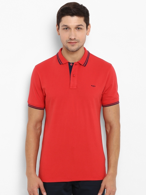 

ColorPlus Men Red Solid Polo Collar T-shirt
