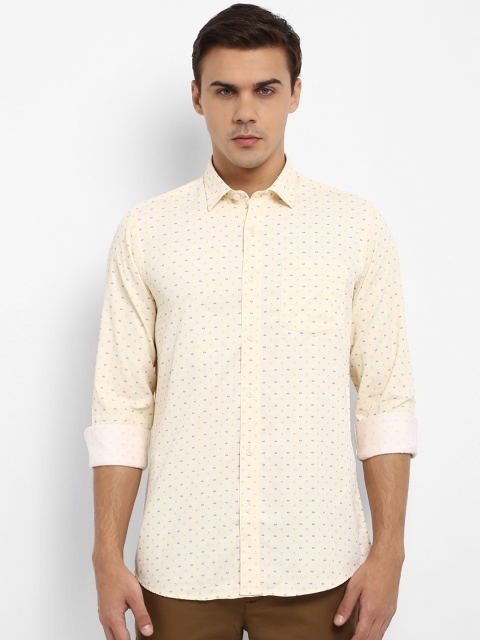 

ColorPlus Men Cream-Coloured Regular Fit Printed Casual Shirt