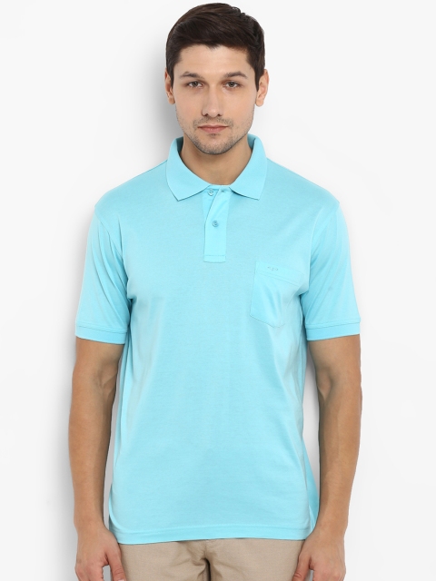 

ColorPlus Men Turquoise Blue Solid Polo Collar T-shirt