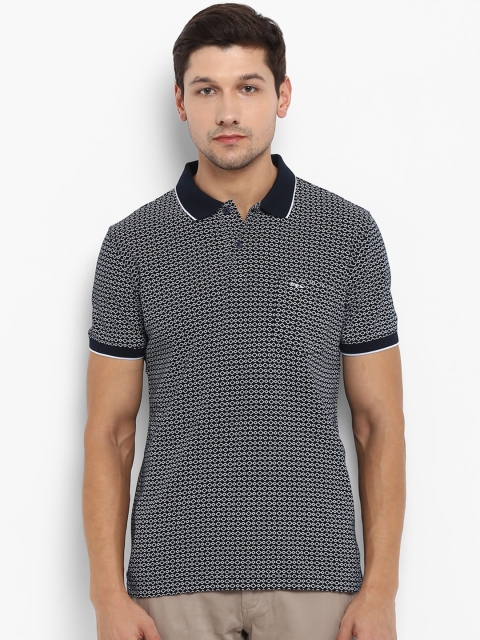 

ColorPlus Men Navy Blue Printed Polo Collar T-shirt
