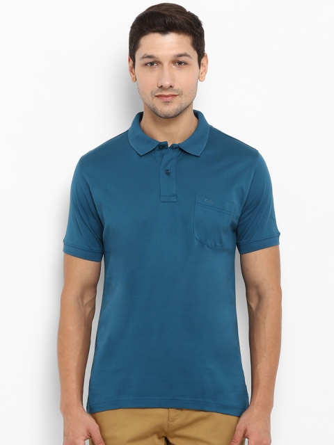 

ColorPlus Men Blue Solid Polo Collar T-shirt