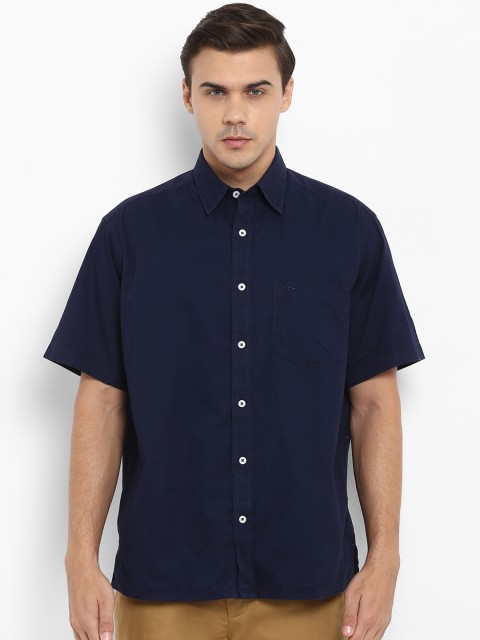 

ColorPlus Men Navy Blue Regular Fit Solid Casual Shirt