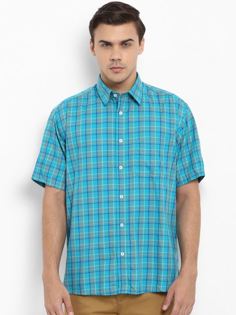 

ColorPlus Men Blue Regular Fit Checked Casual Shirt