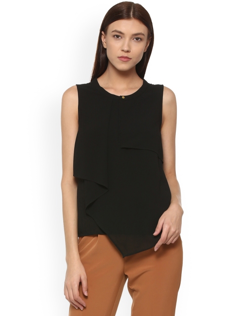 

Van Heusen Women Black Solid Tiered Top