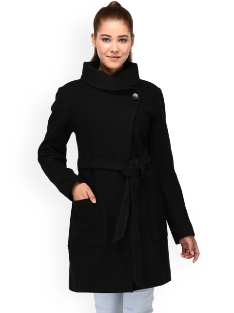 

Owncraft Women Black Solid Woolen Coat