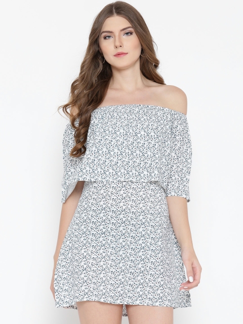 

Sera Women White Printed A-Line Dress