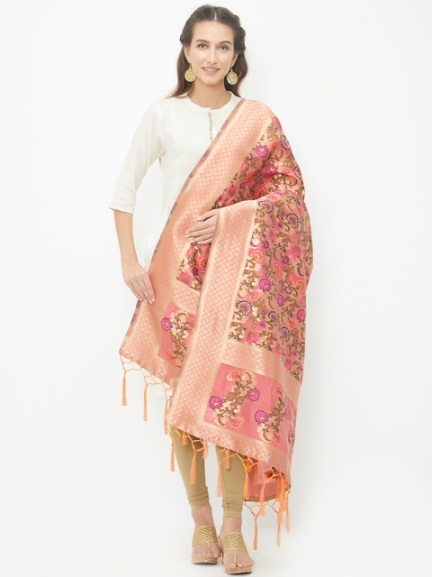 

Faserz Pink Woven Design Dupatta