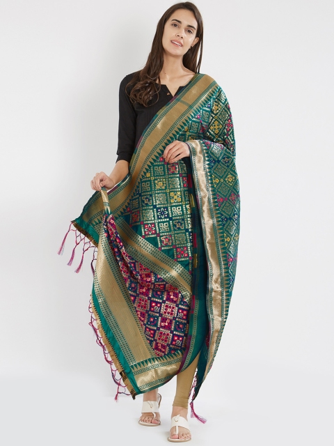 

Faserz Green Woven Design Dupatta