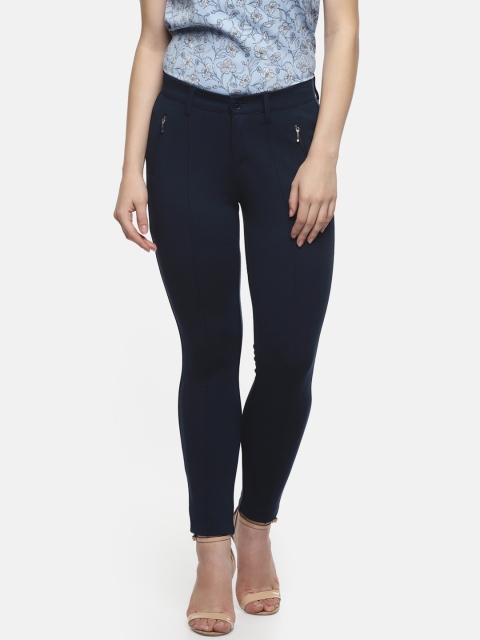

Annabelle by Pantaloons Women Blue Slim Fit Solid Regular Trousers