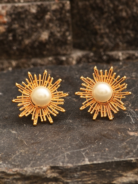 

Pipa Bella Gold-Plated White Geometric Studs