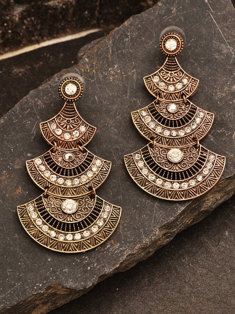 

Pipa Bella Rose Gold-Plated Embellished Classic Drop Earrings