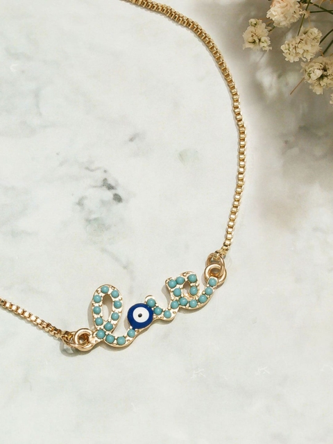 

Pipa Bella Gold-Toned & Blue Embellished Adjustable Bracelet