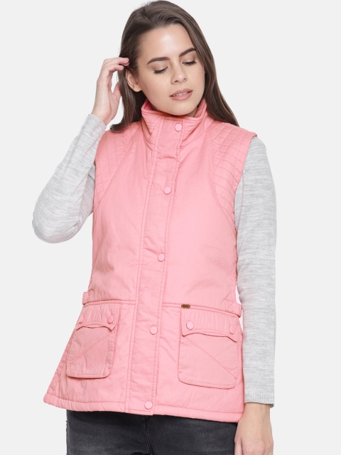 

Duke Women Pink Solid Padded Jacket