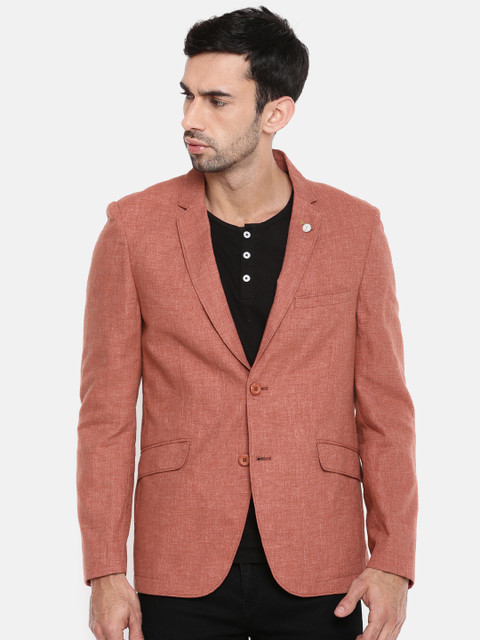 

The Indian Garage Co Men Rust Red Solid Casual Single-Breasted Blazer