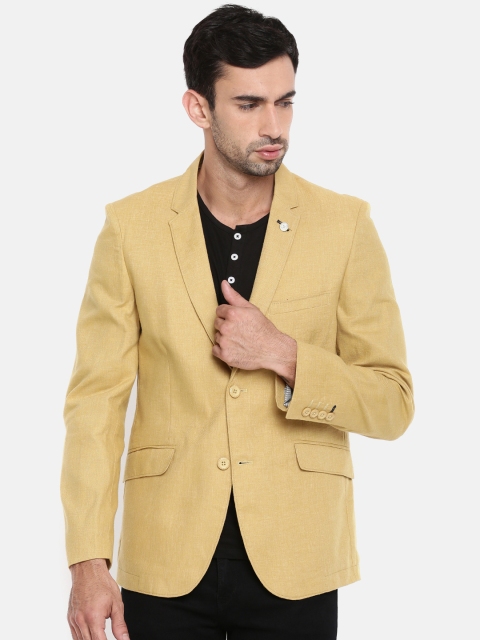 

The Indian Garage Co Men Beige Solid Casual Single-Breasted Pure Cotton Blazer