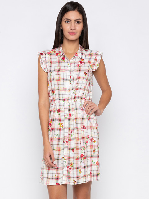

Globus Women White & Red Printed Shirt Dress