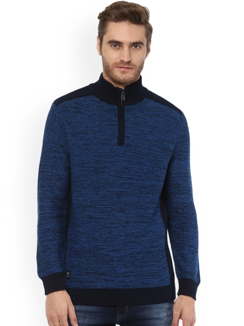 

Mufti Men Blue Solid Pullover