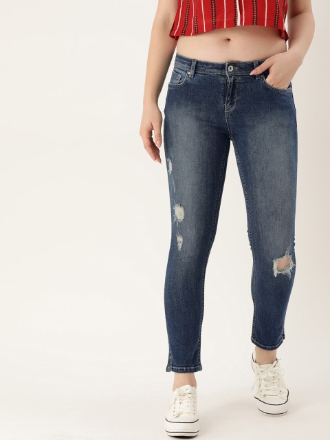 

Lee Cooper Women Blue Slim Fit Mid-Rise Mildly Distressed Stretchable Jeans