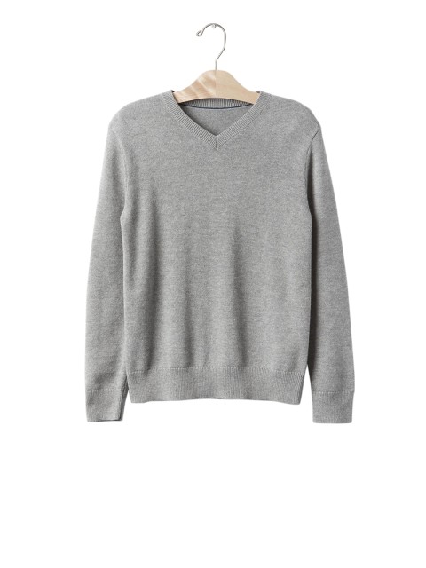 

GAP Boys Grey Solid V-Neck Sweater