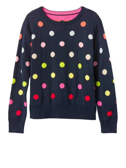 

GAP Girls Navy Blue Rainbow Dot Crew Sweater