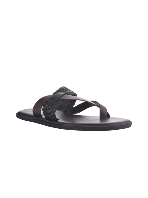 

SKO Men Black & Brown Comfort Leather Sandals