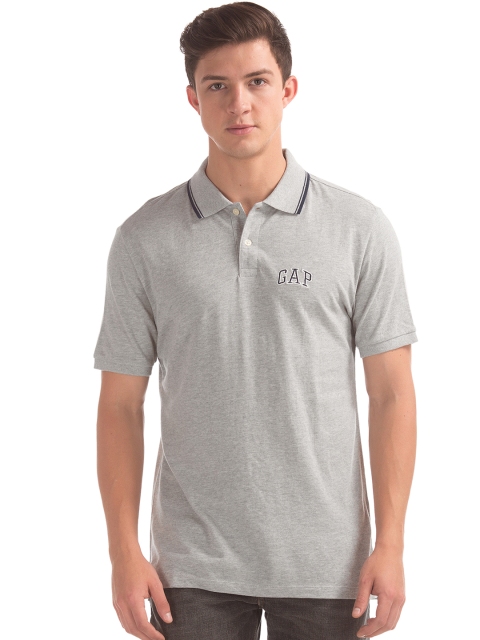 

GAP Men Logo Short Sleeve Pique Tshirt, Grey