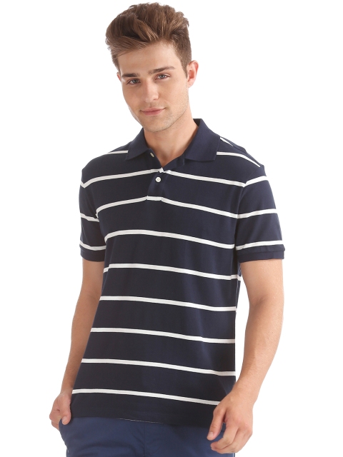 

GAP Men Stretch Pique Single Stripe Tshirt, Navy blue