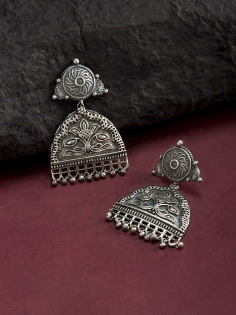 

Rubans Silver-Plated Handcrafted Classic Drop Earrings