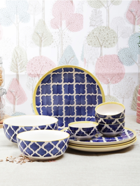 

VarEesha Blue 10-Pieces Printed Ceramic Dinner Set