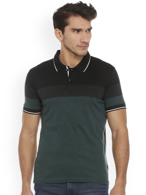 

Allen Solly Men Green Colourblocked Polo Collar T-shirt