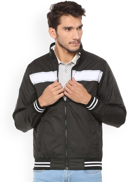 

Allen Solly Men Black Striped Bomber
