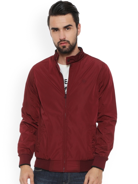 

Allen Solly Men Maroon Solid Bomber