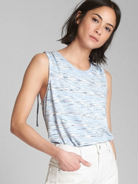 

GAP Women Softspun Stripe Top, Blue