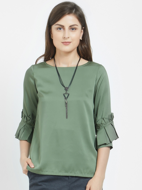 

Soie Women Olive Green Solid Top