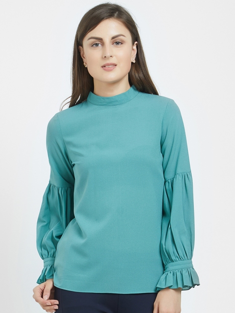 

Soie Women Teal Blue Solid Top