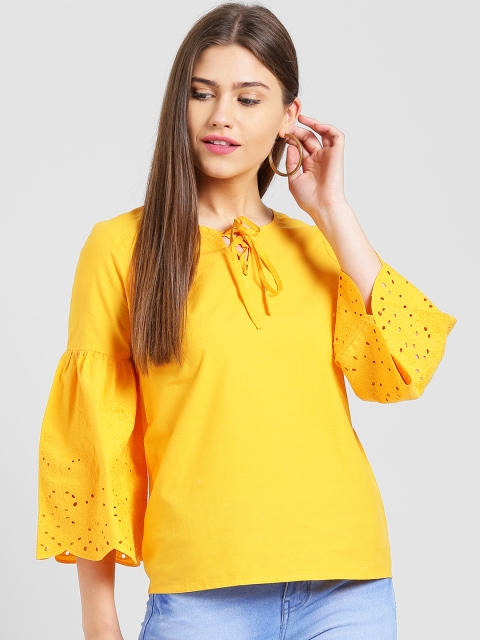 

Taanz Women Mustard Solid Top