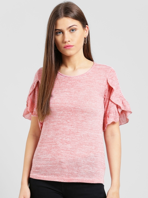 

Taanz Women Pink Solid Pure Cotton Top