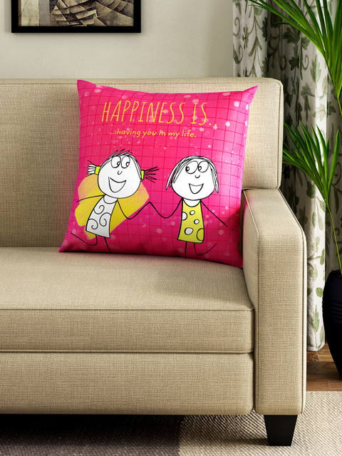 

Portico New York Multicoloured Printed Square Cushion with Cushion Cover, Multi