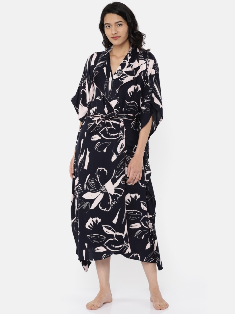 

The Kaftan Company Navy Blue Printed Sleepwear